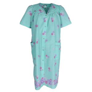 Elegant Emily Women's Plus Size Floral Woven Seersucker Duster Gown